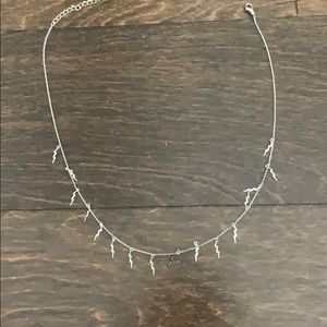 silver urban outfitters lightning bolt necklace